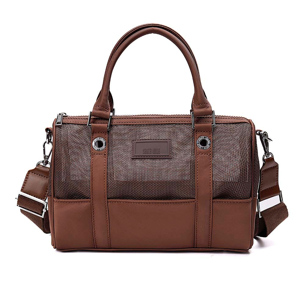 Bolsa Tote Tela Marrom Dark Alça Dupla