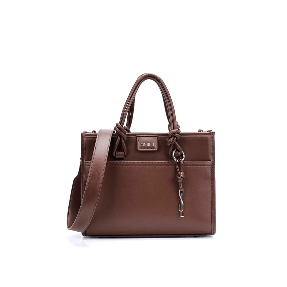 Bolsa Tote Grande Soft Marrom Dark Alça Dupla