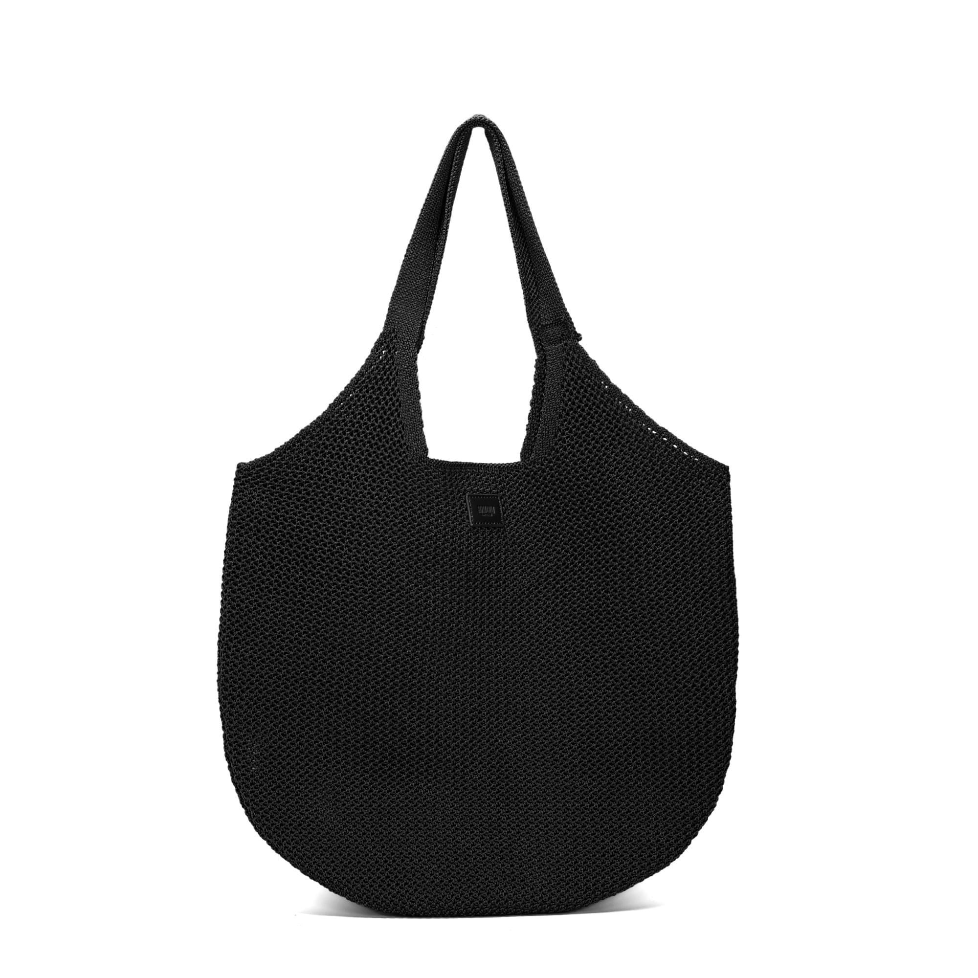 Bolsa Shopper Knit Preta Alça De Ombro