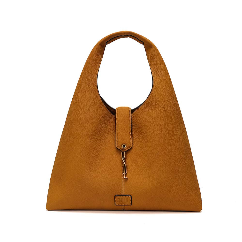Bolsa Hobo Nobuck Caramelo Alça De Ombro