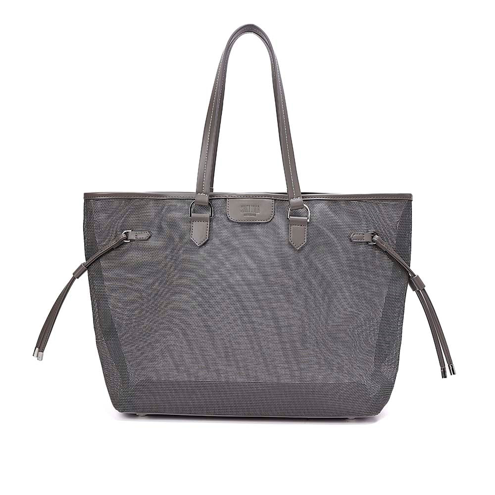 Bolsa Shopper Tela Cinza Fog Alça De Ombro
