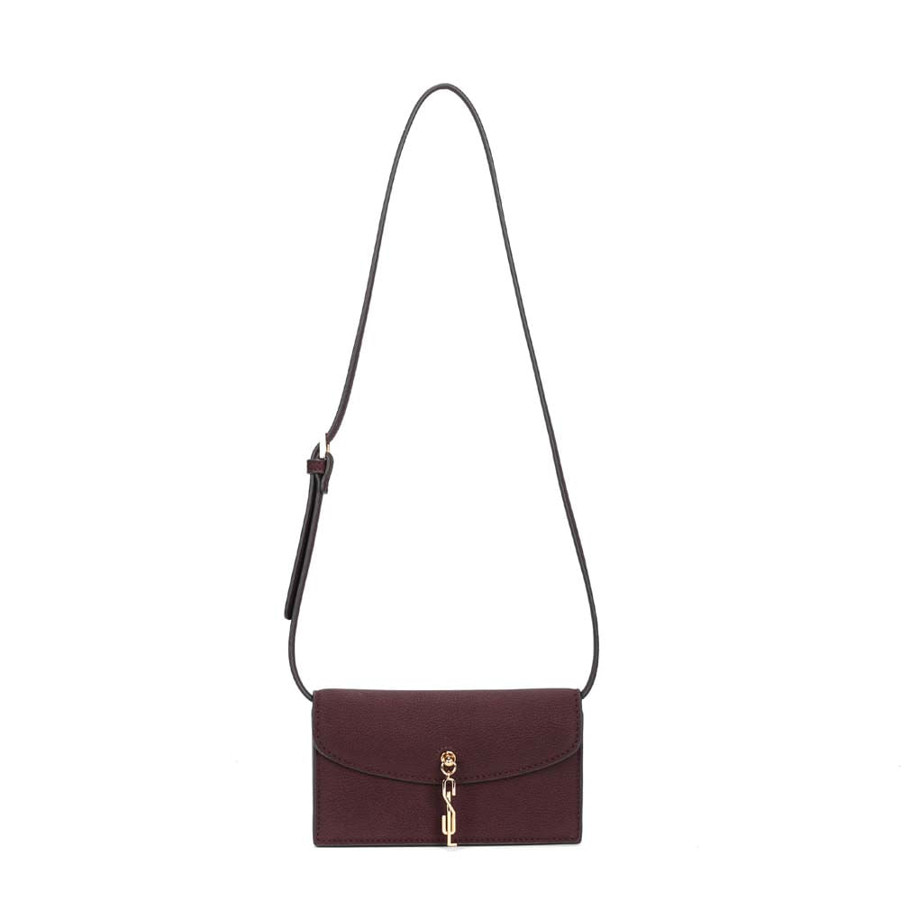 Bolsa Pequena Nobuck Roxo Berry Alça De Ombro