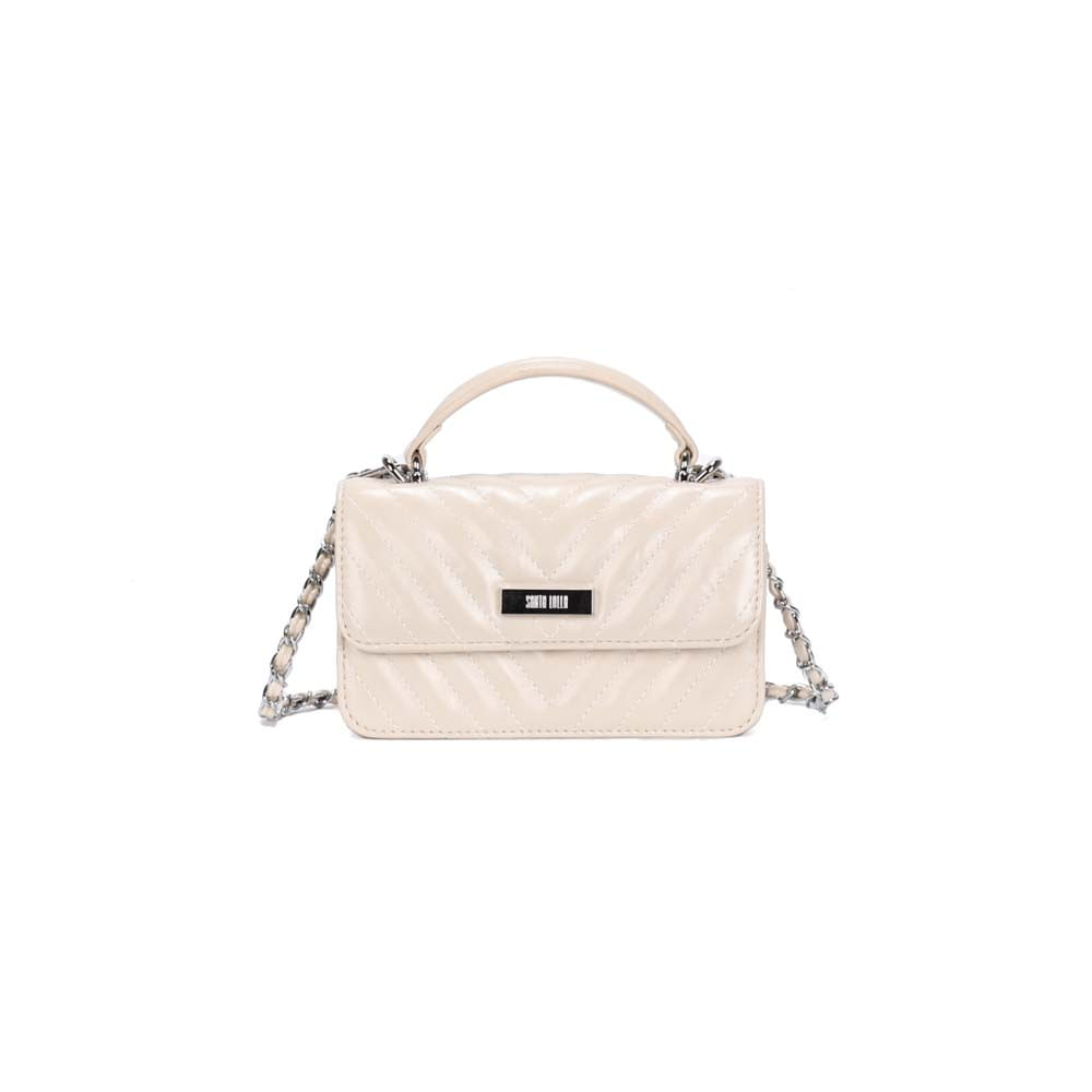 Bolsa Pequena Soft Marfim Alça Transversal