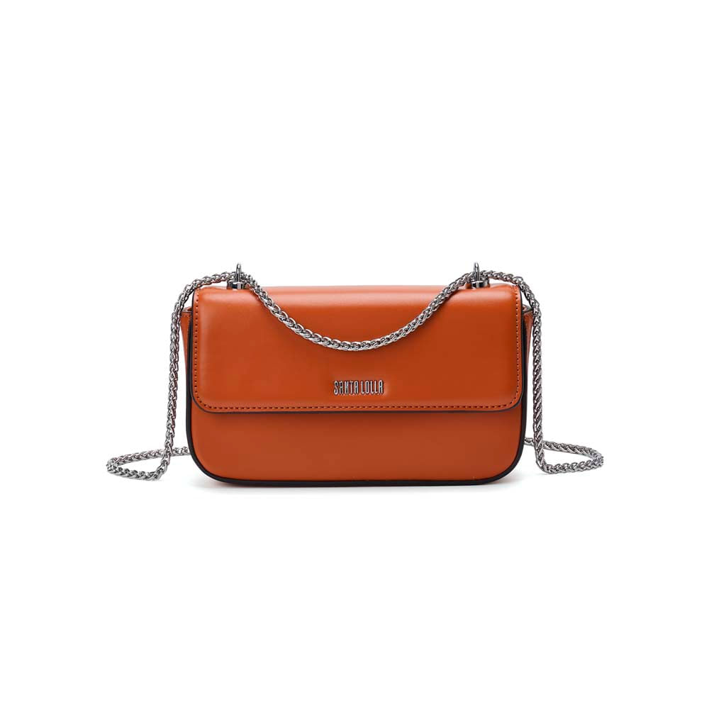 Bolsa Pequena Soft Caramelo Alça Transversal Corrente