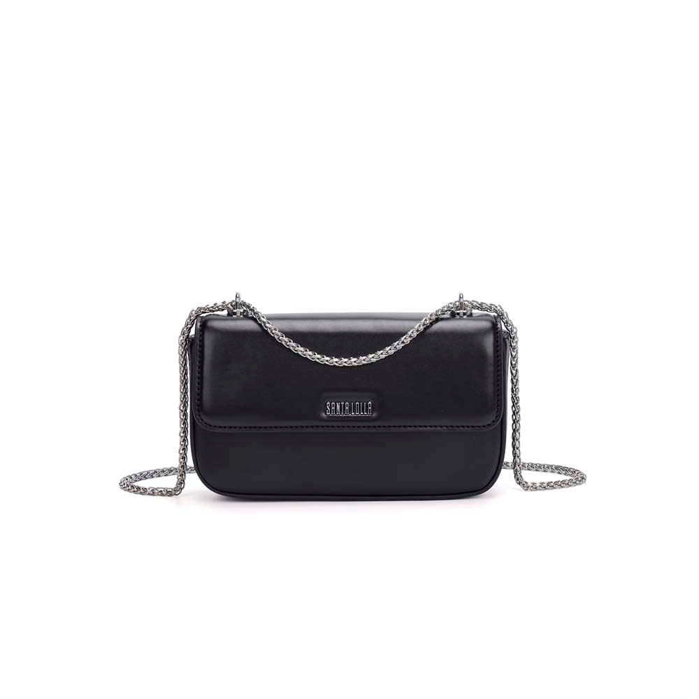 Bolsa Pequena Soft Preta Alça Transversal Corrente