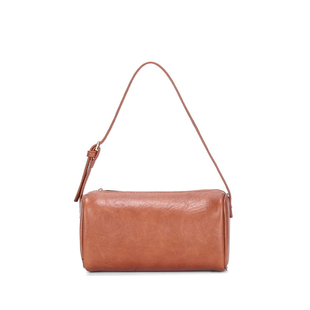 Bolsa Pequena Material Rustico Caramelo Alça De Ombro
