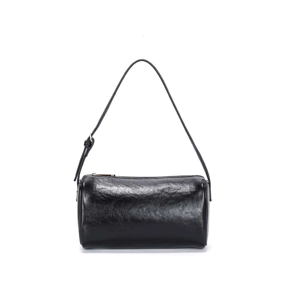 Bolsa Pequena Material Rustico Preta Alça De Ombro