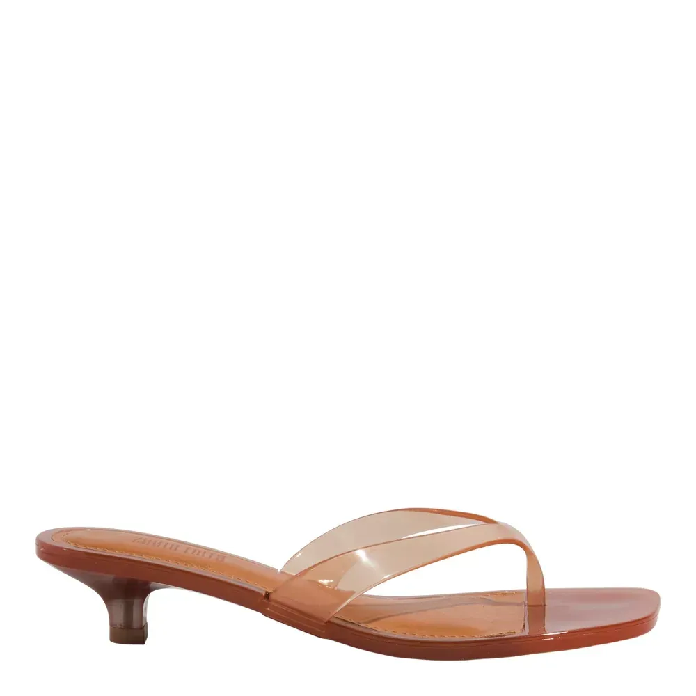 Mule Borracha Bege Caramel Salto Baixo