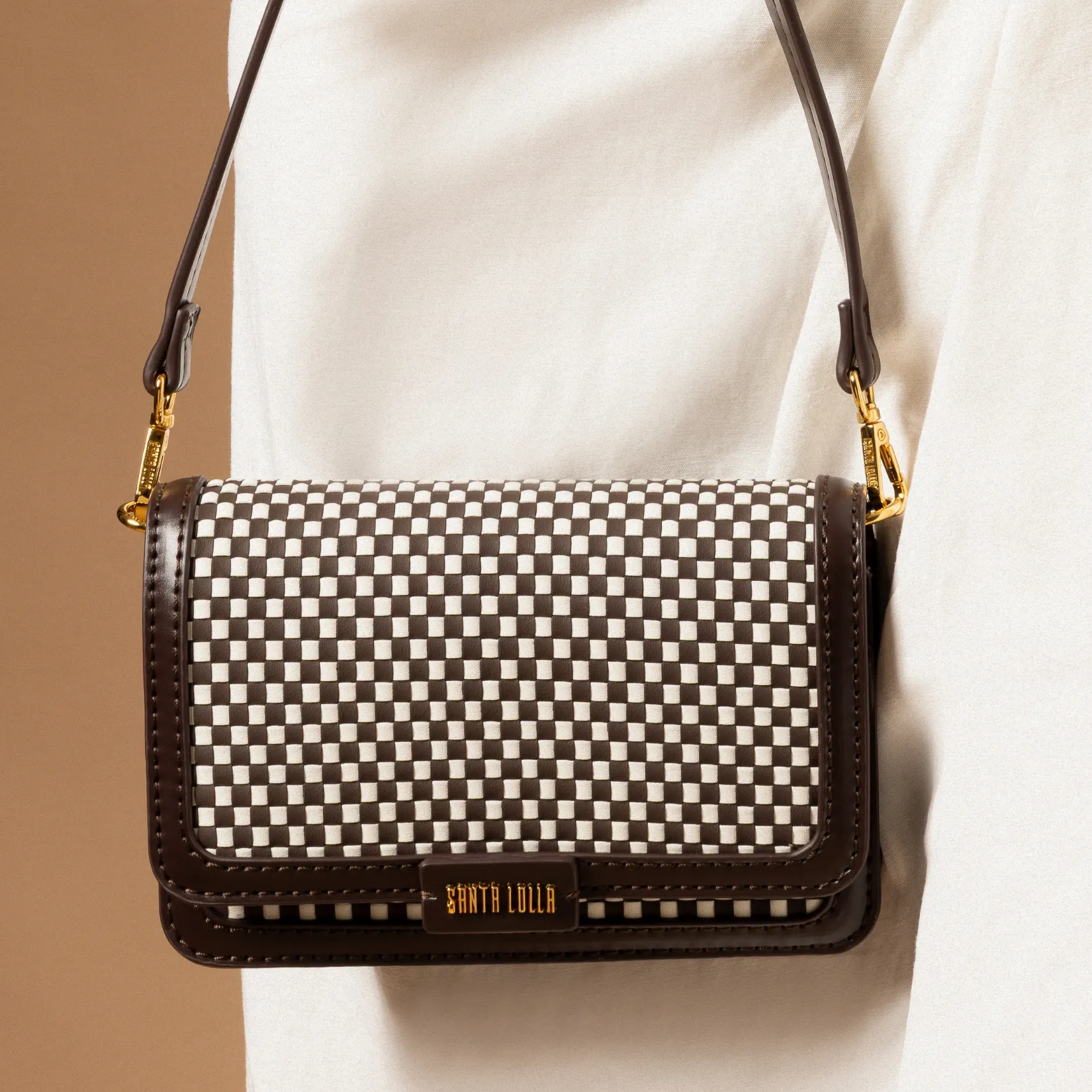Bolsa P Material Tresse Marrom