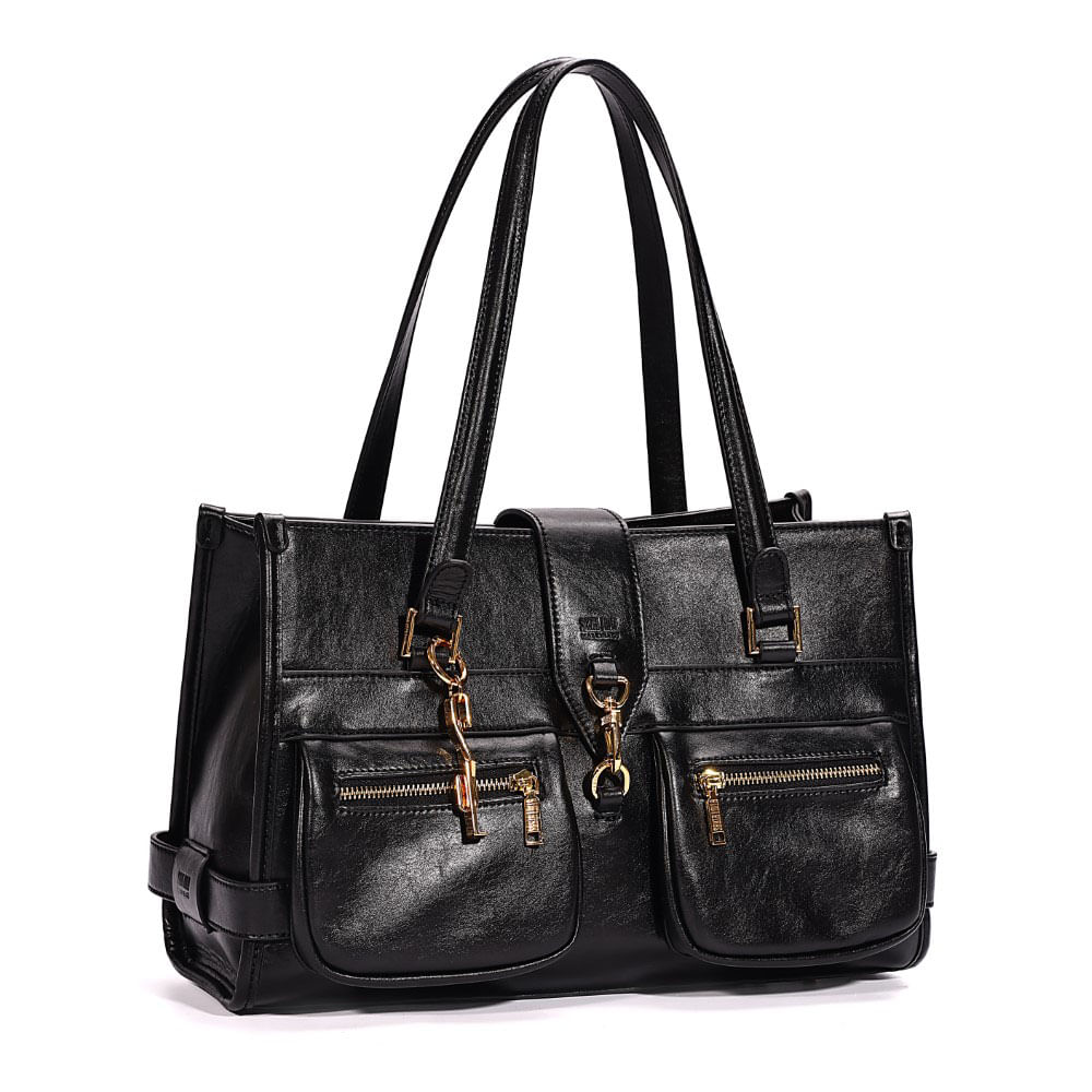 Bolsa G Material Rustico Preto
