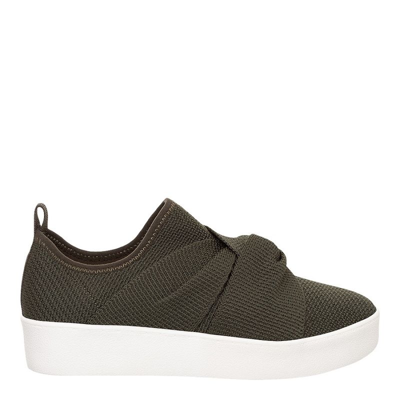 Tênis slip on knit nó verde escuro - santalolla