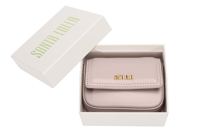 Bolsa Pequena Com Caixa Soft Rosa Claro Alça Transversal