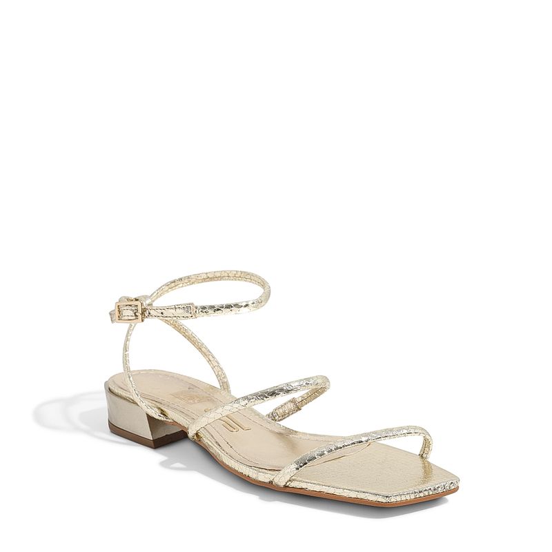 Rasteira metalizada cristal dourada - santalolla