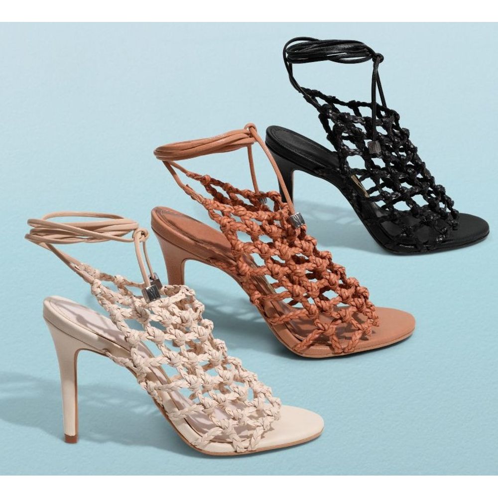 Sandália trançada amarração off white - santalolla