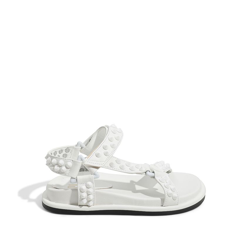 Rasteira spikes velcro branco infantil - santalolla