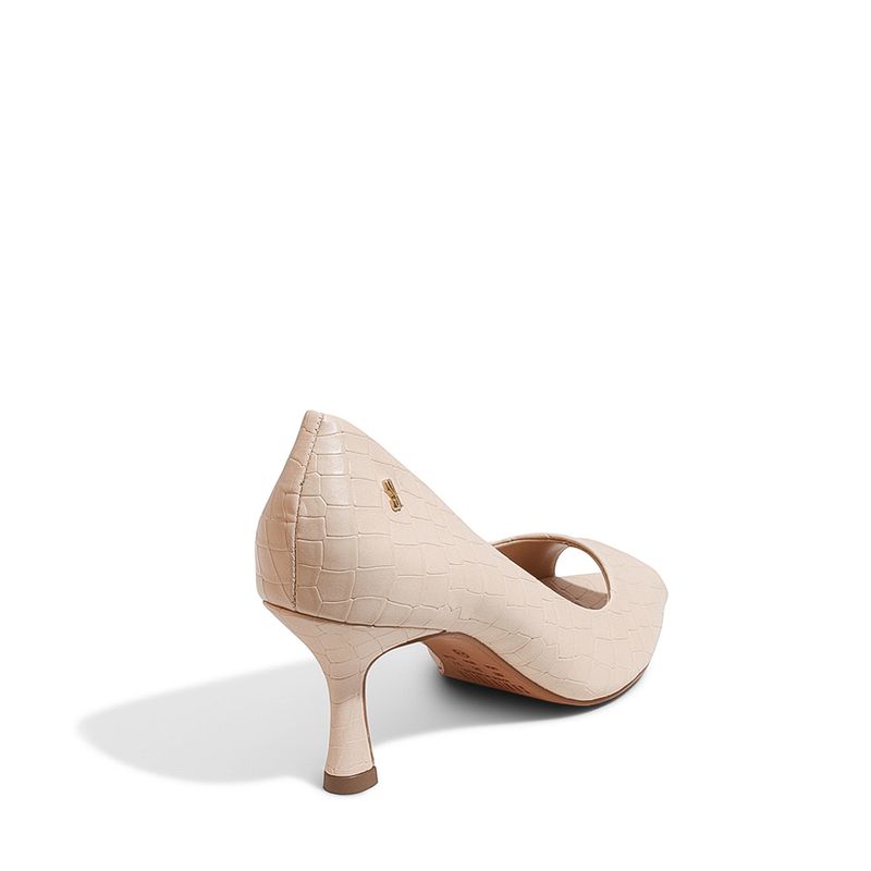 Peep toe croco london bege - santalolla
