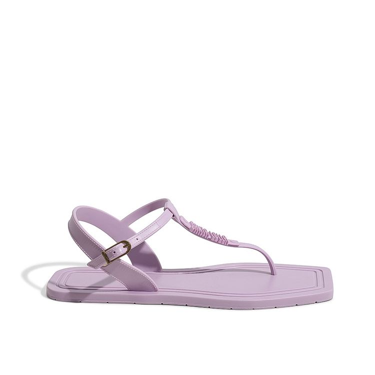 Rasteira borracha thong bico quadrado lilás - santalolla