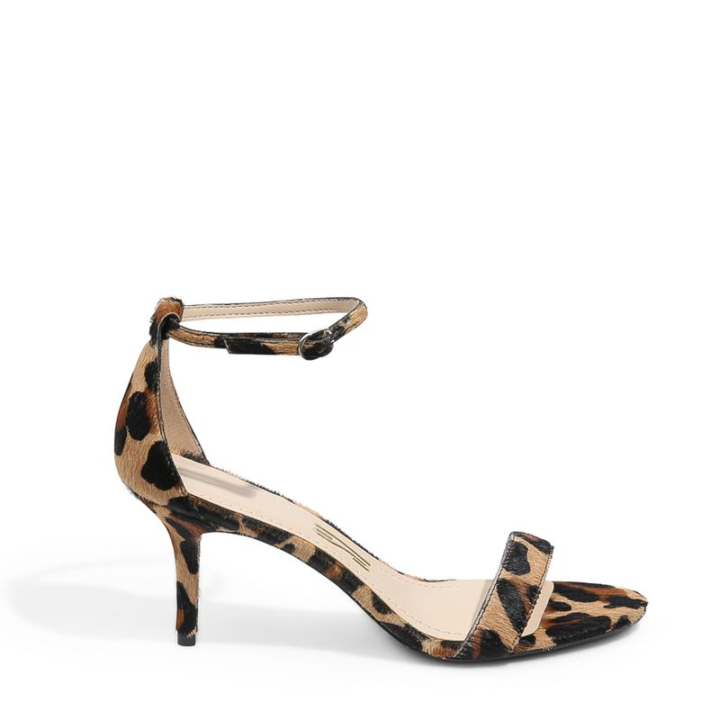 Sandália salto médio animal print - santalolla