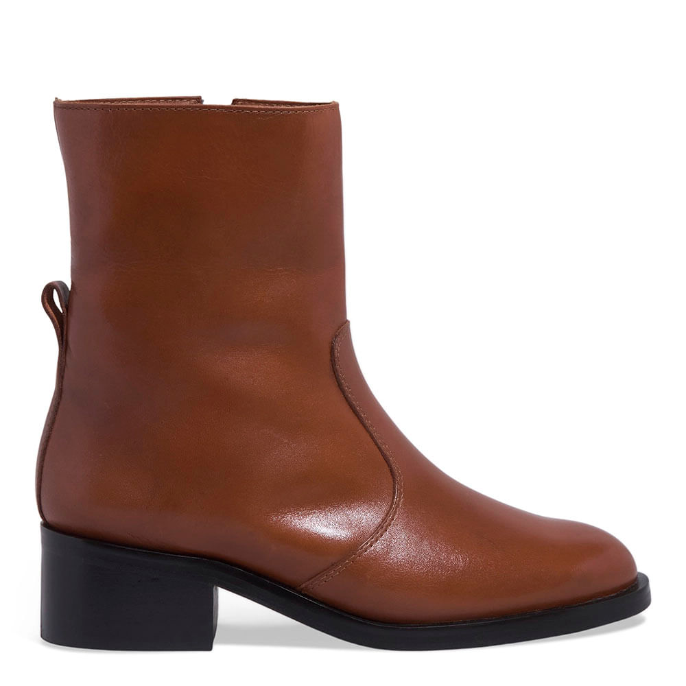 Bota Couro Cano Médio Marrom Salto Grosso