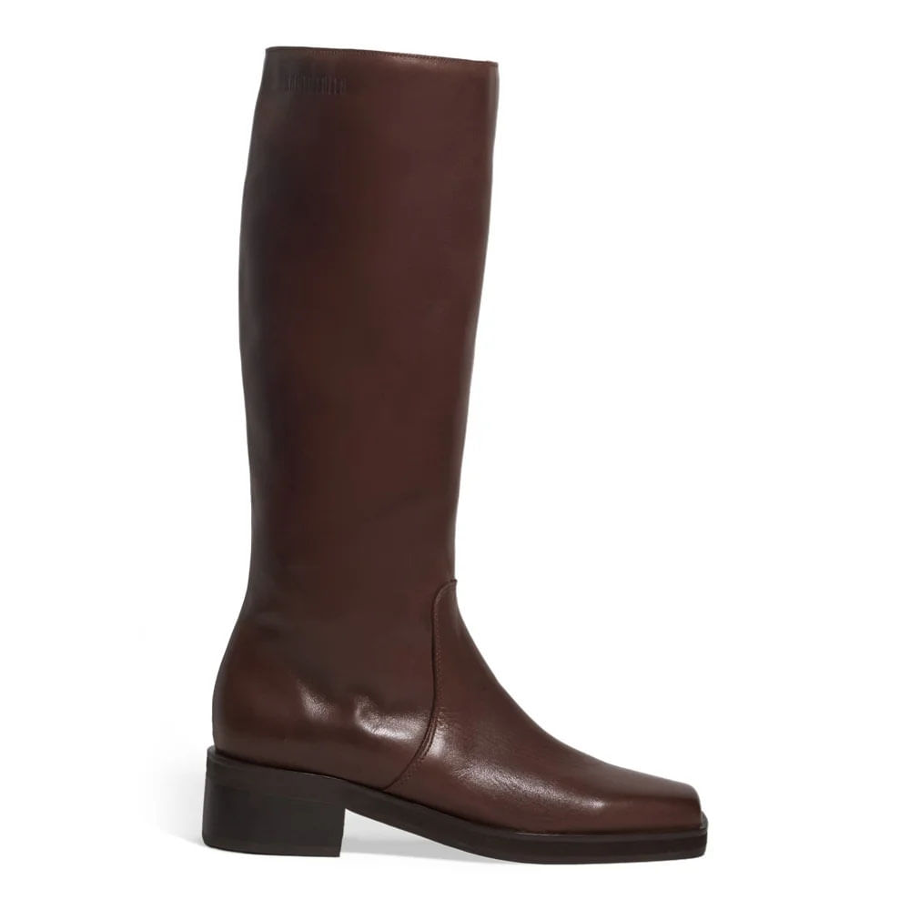 Bota Montaria Couro Marrom Cocoa Cano Alto