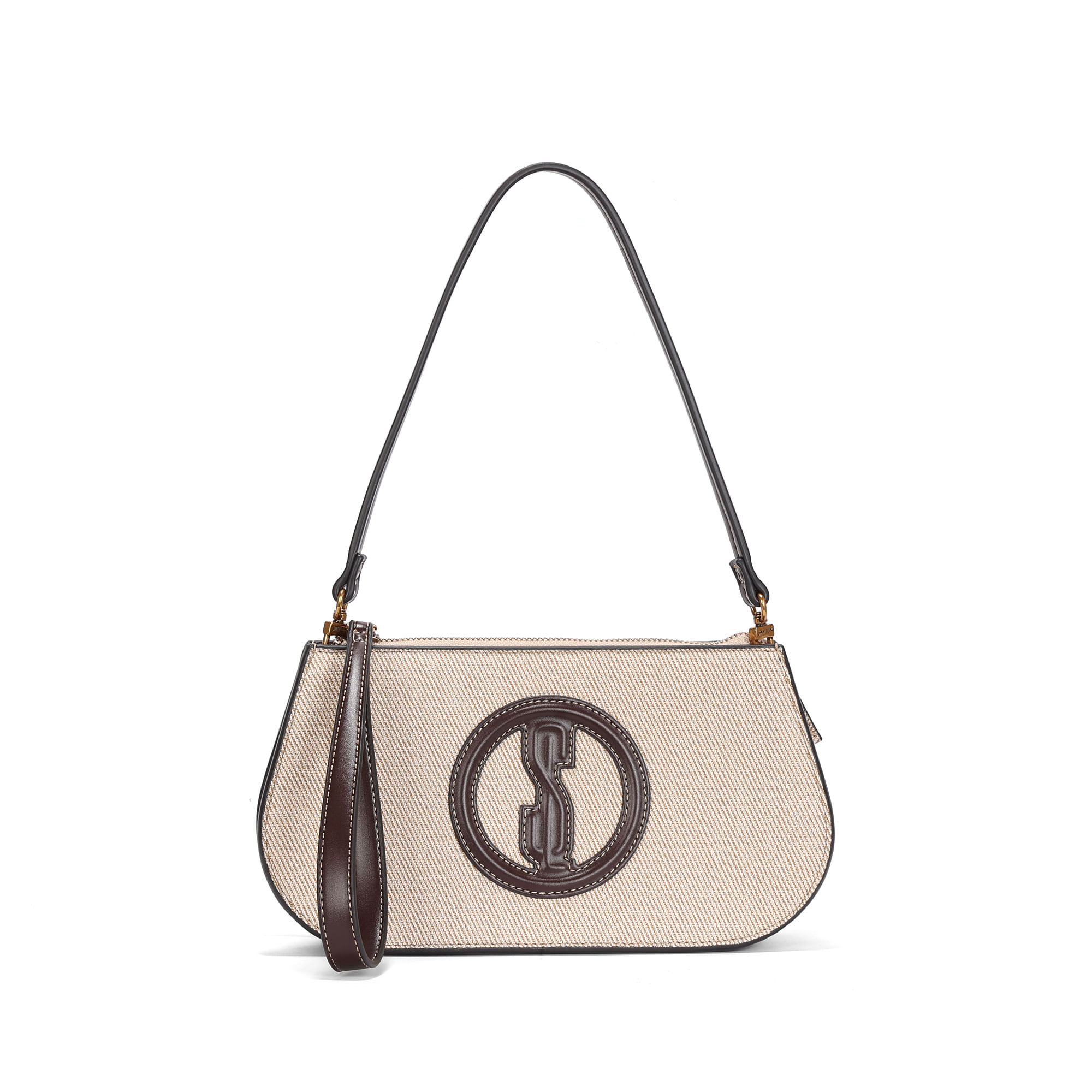 Bolsa Clutch Canvas Marrom Dark Alça De Ombro