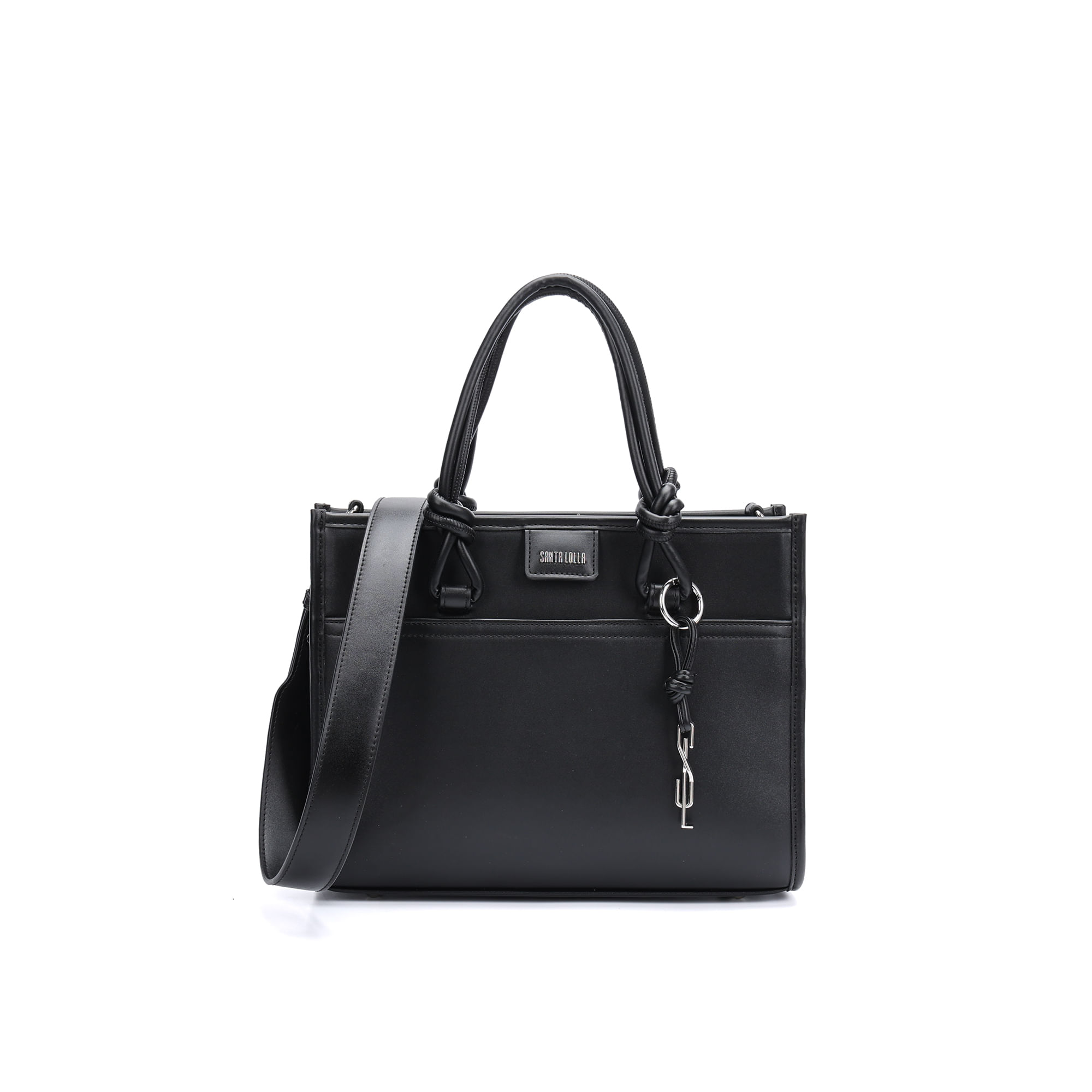 Bolsa Tote Grande Soft Preta Alça Dupla
