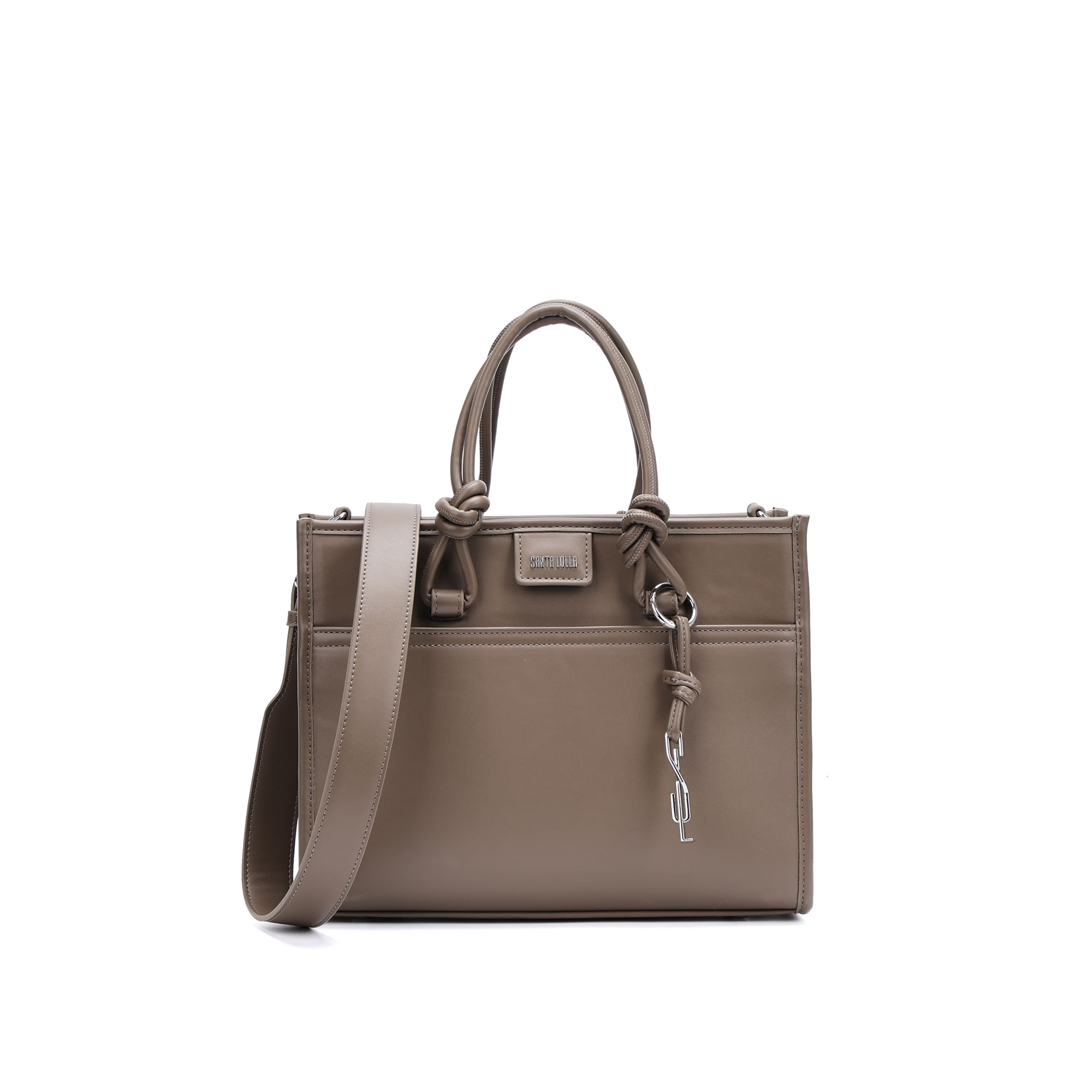 Bolsa Tote Grande Soft Cinza Fog Alça Dupla