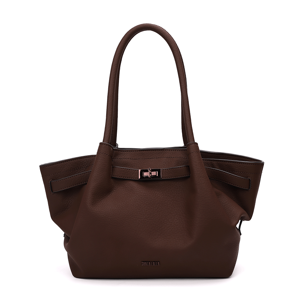 Bolsa Grande Nobuck Marrom Dark Alça De Ombro