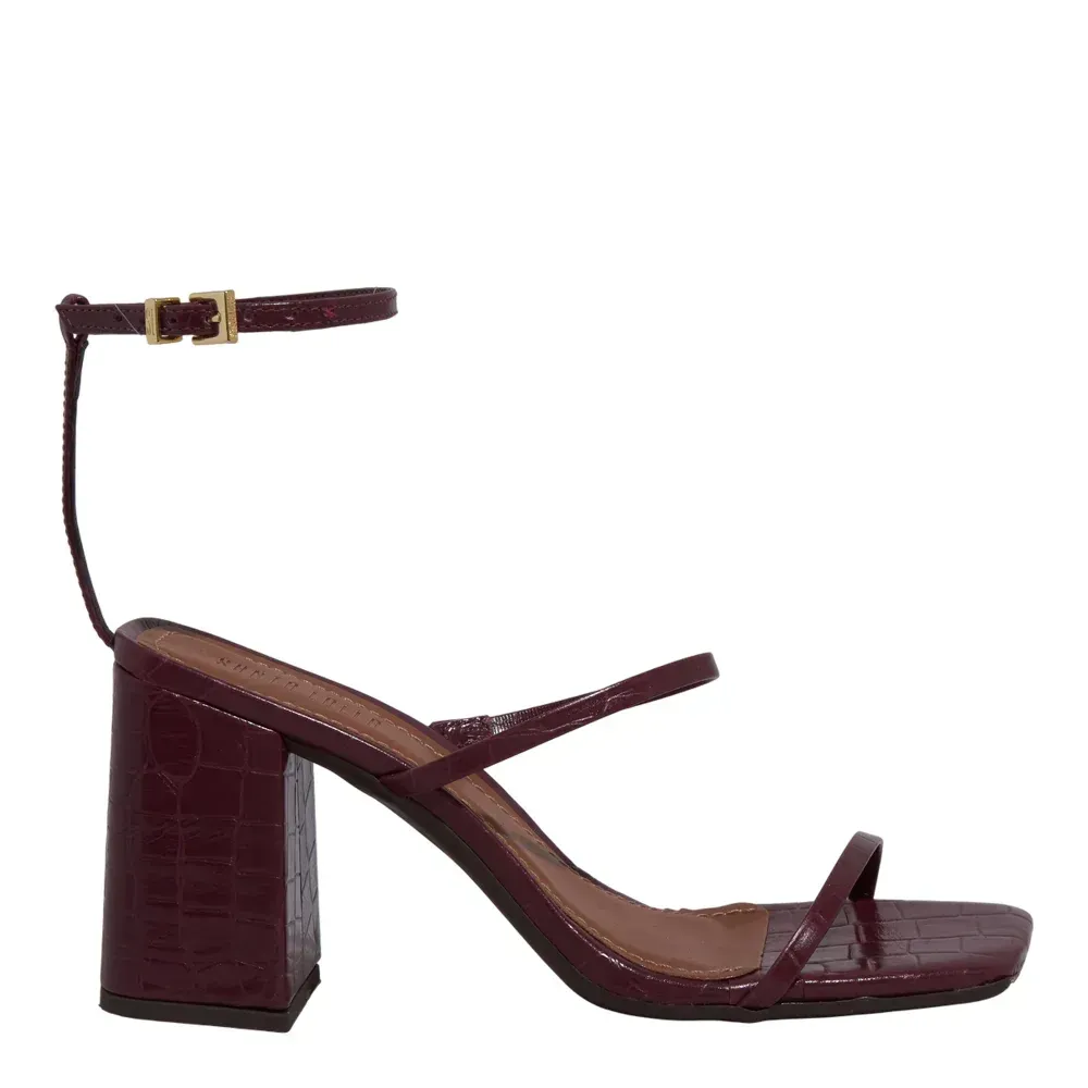 Sandália Croco Italiano Roxo Berry