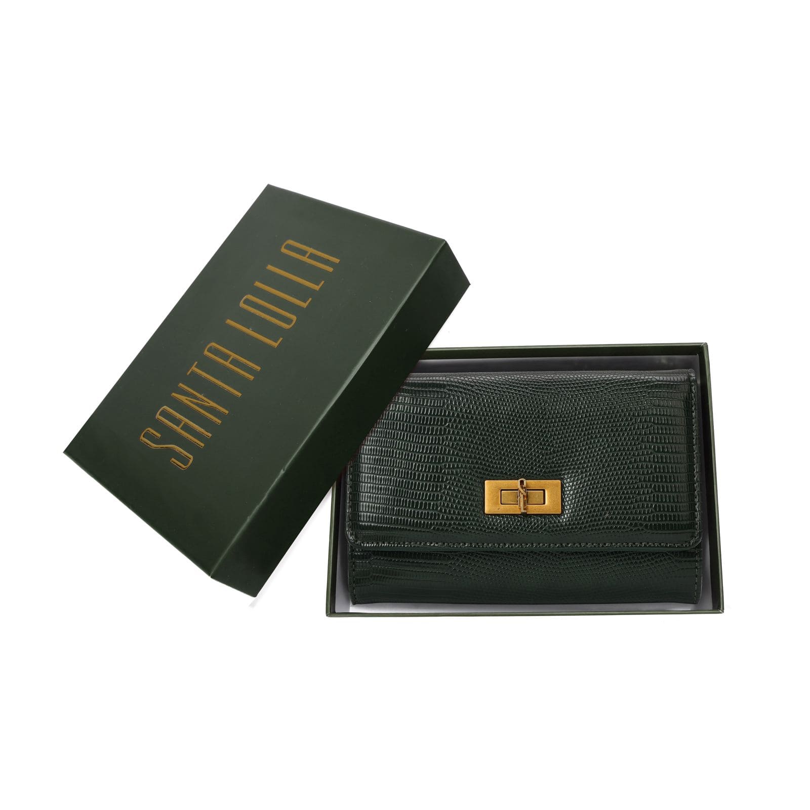 Bolsa Carteira Transversal Lizard Verde Turmalina