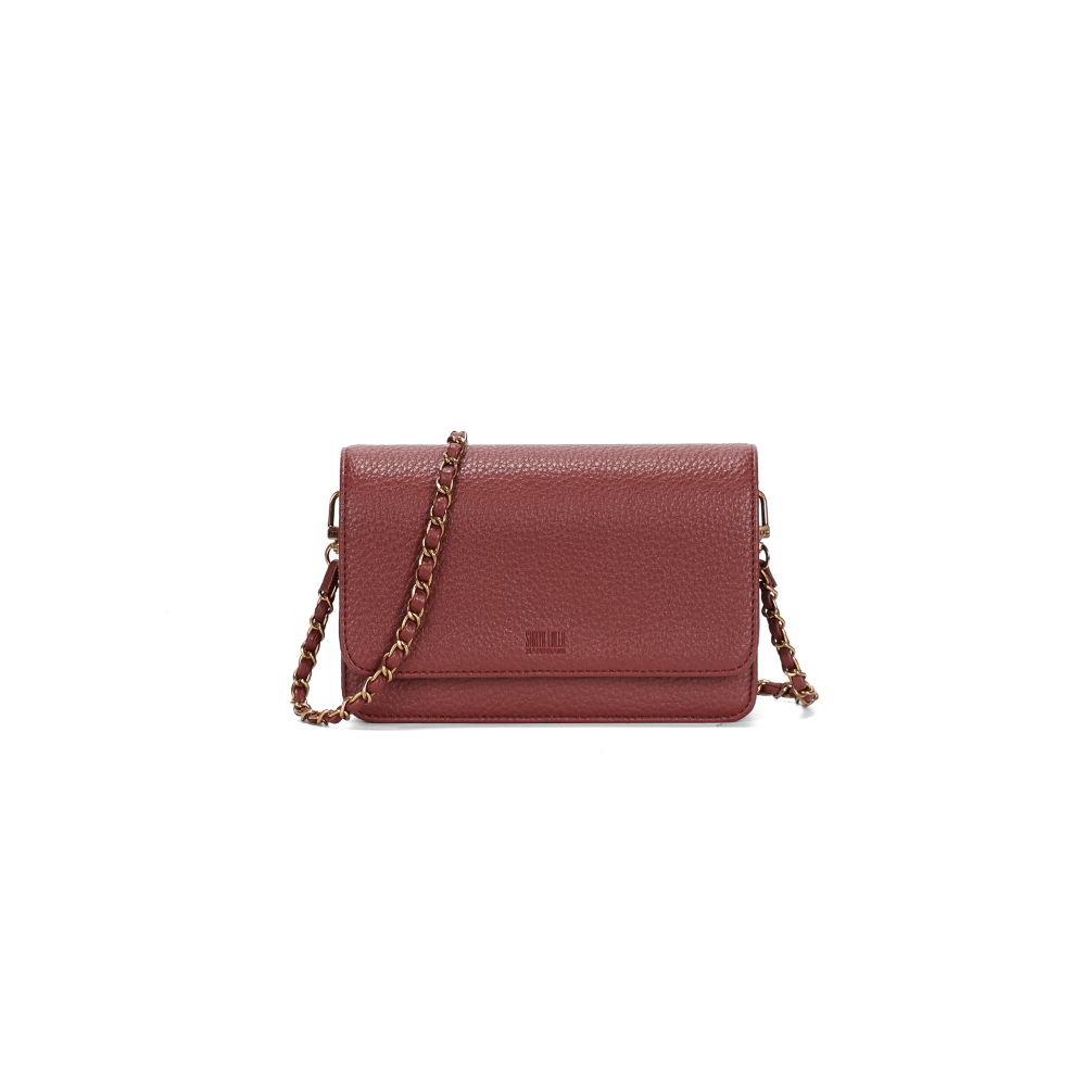 Bolsa Pequena Floater Marrom Terracota Alça Transversal Corrente