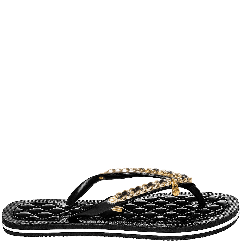 Chinelo Flip Flop Verniz Preto Corrente