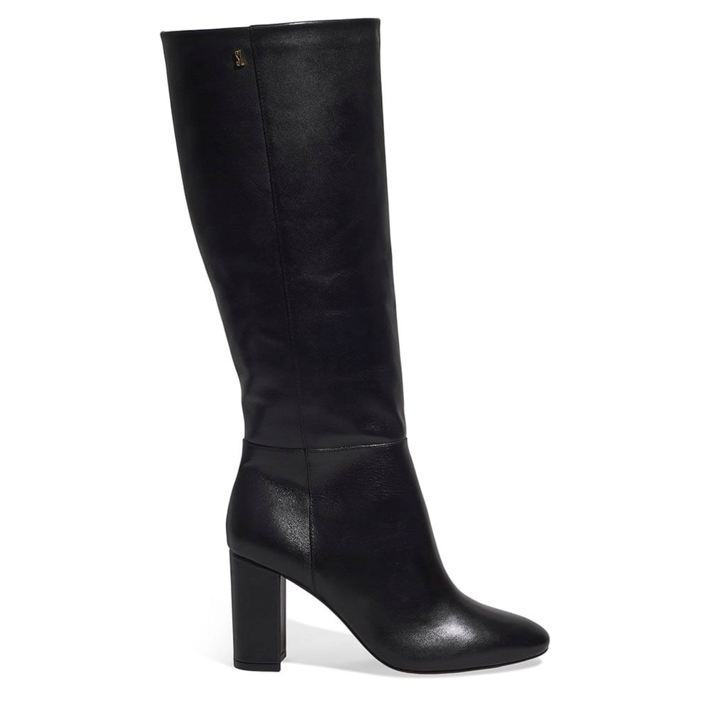 Bota Couro Nobre Cano Longo Salto Grosso Preta