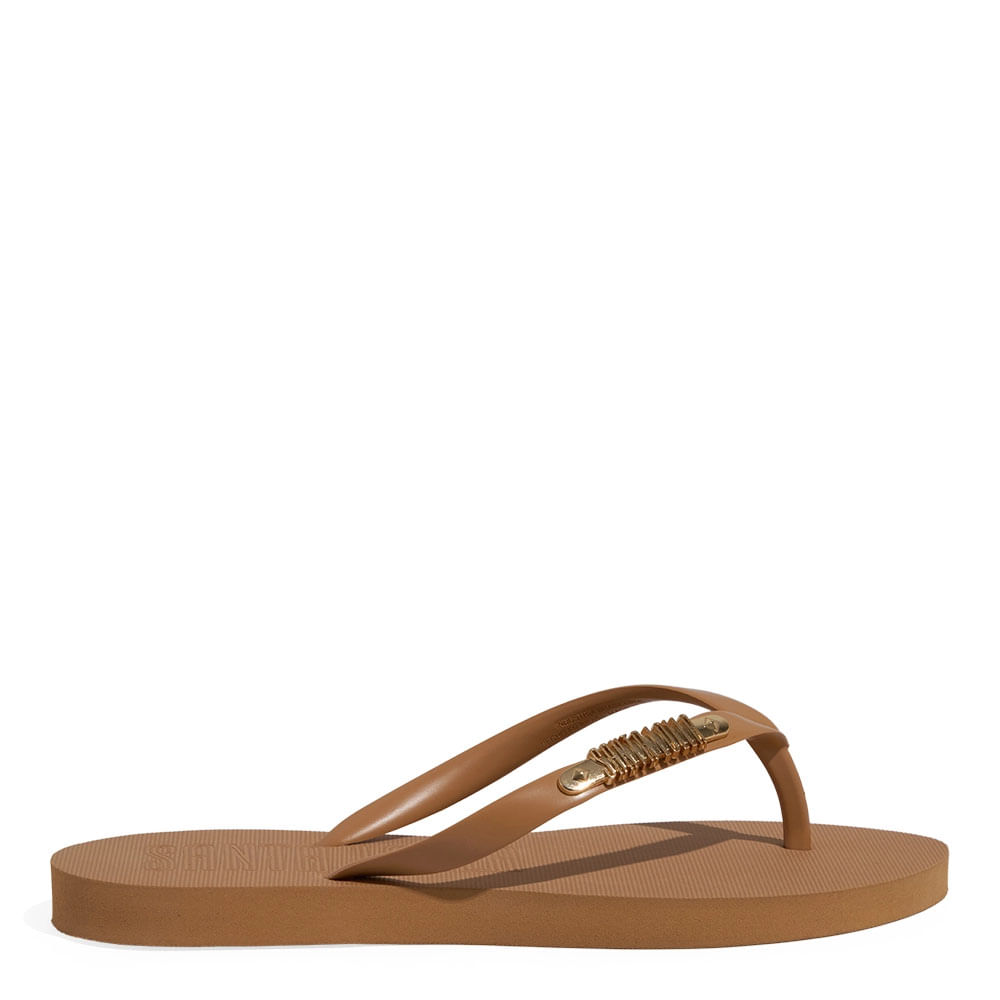 Chinelo Borracha Bico Fino Bege Egido
