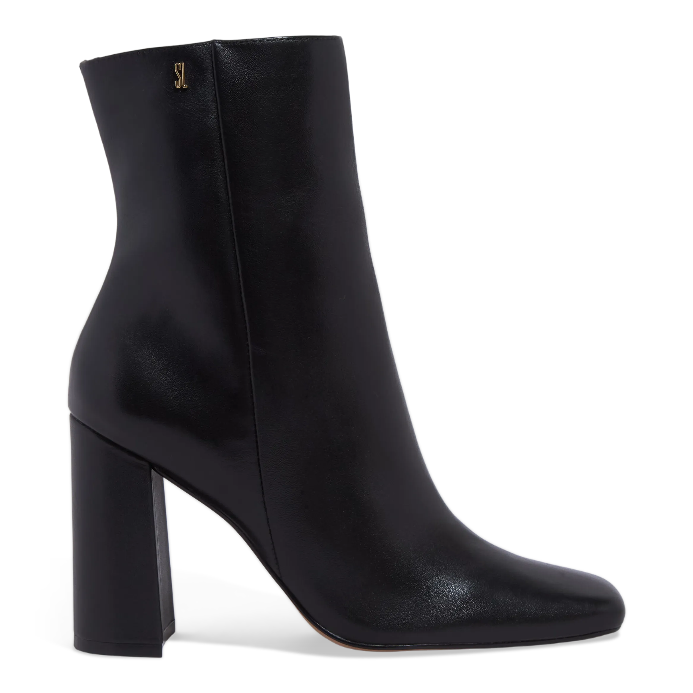 Bota Couro Nobre Soft Preta Bico Fino Salto Grosso