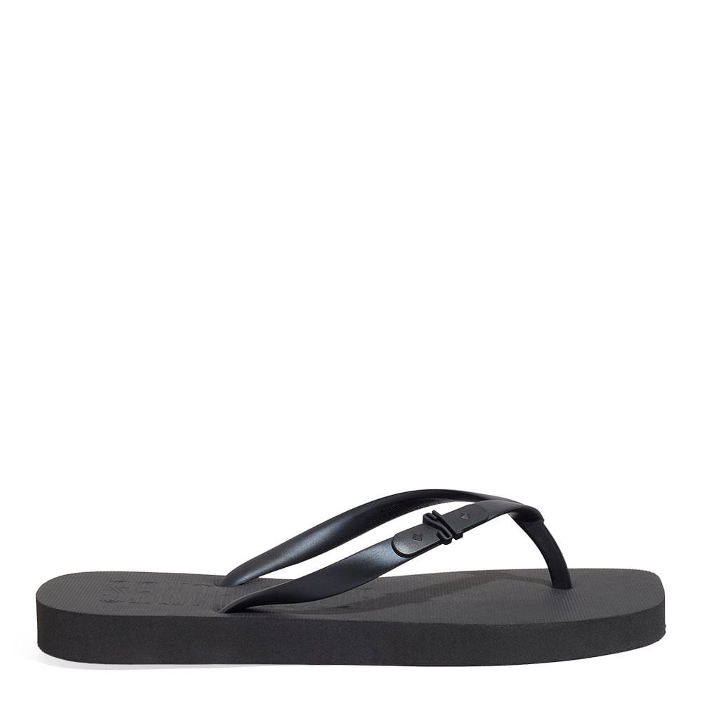 Chinelo Borracha Bico Quadrado Preto