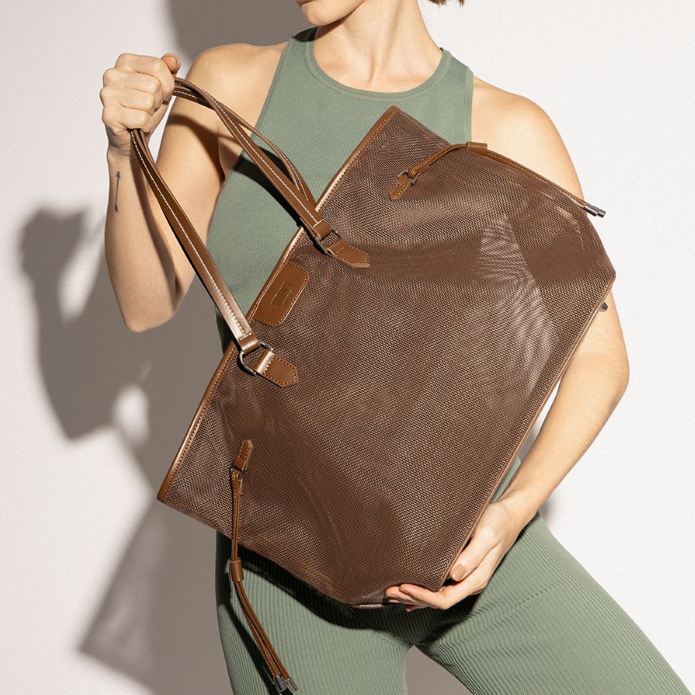 Bolsa Shopper Tela Marrom Dark Alça De Ombro