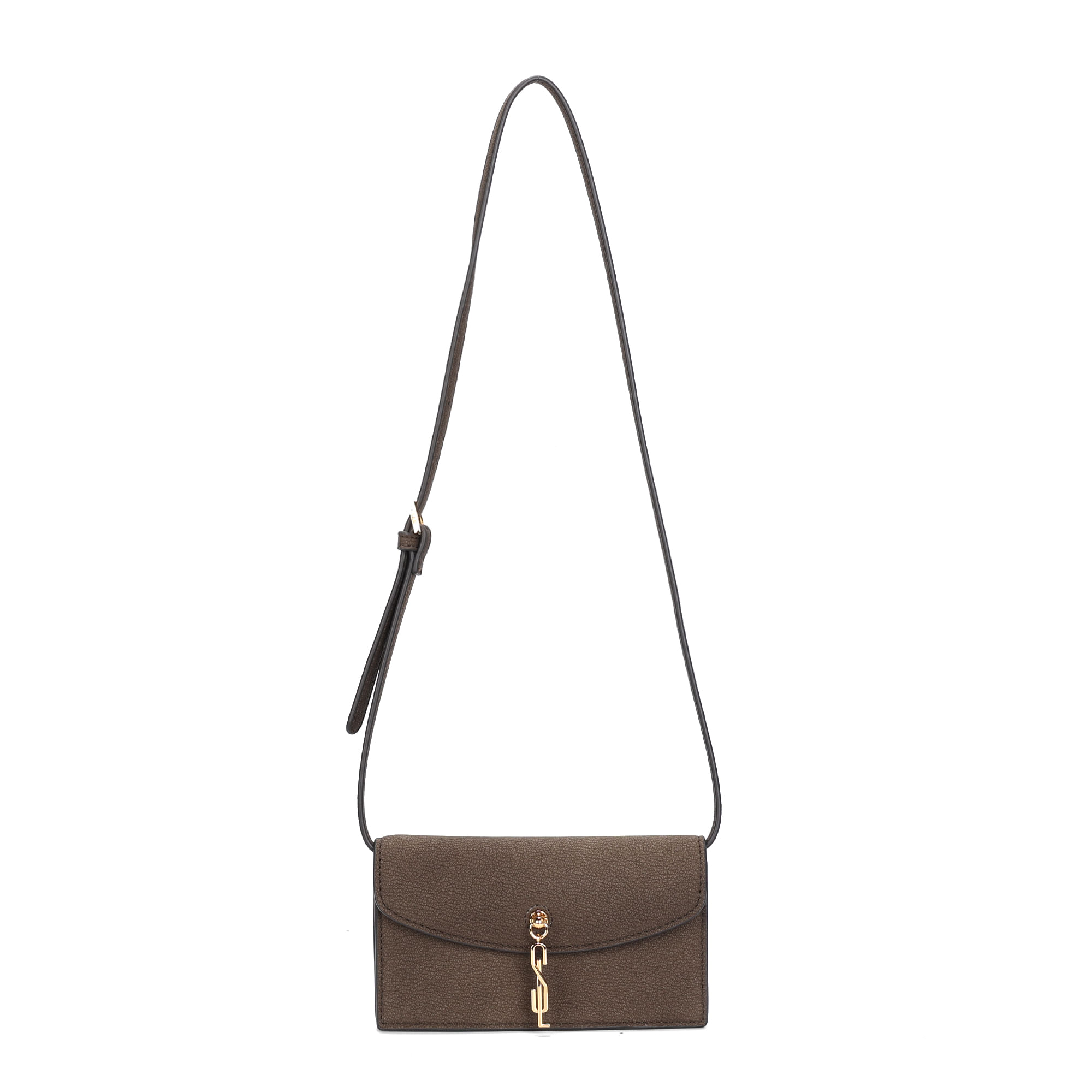 Bolsa Pequena Nobuck Marrom Alça De Ombro