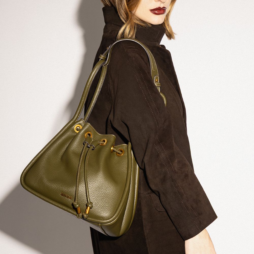 Bolsa Bucket Grande Floater Verde Army Alça De Ombro