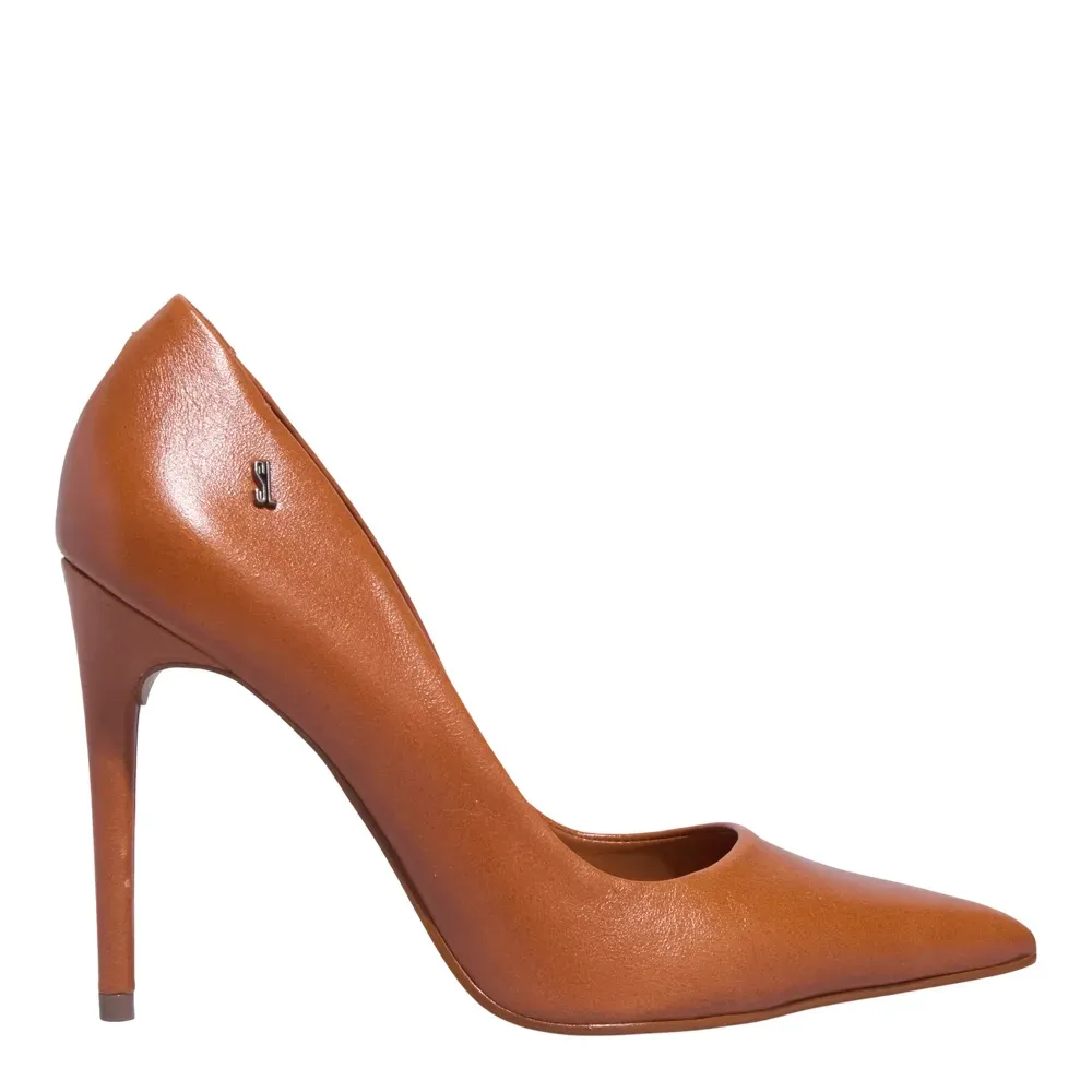 Scarpin Couro Confort Doce De Leite