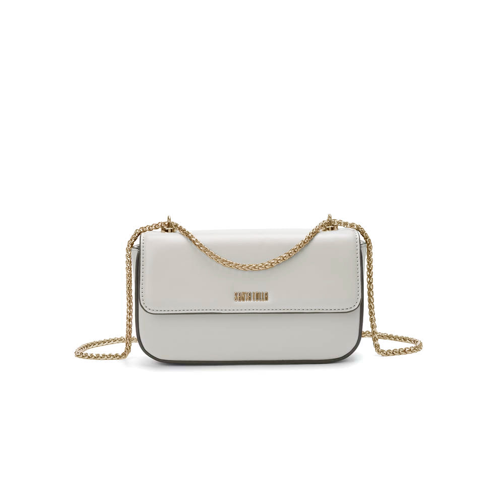 Bolsa Pequena Soft Cinza Alça Transversal Corrente
