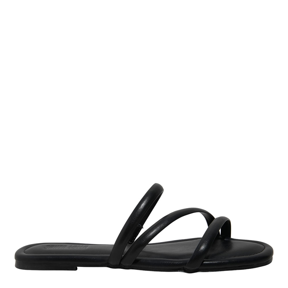 Rasteira Napa Toquio Preto Bico Quadrado