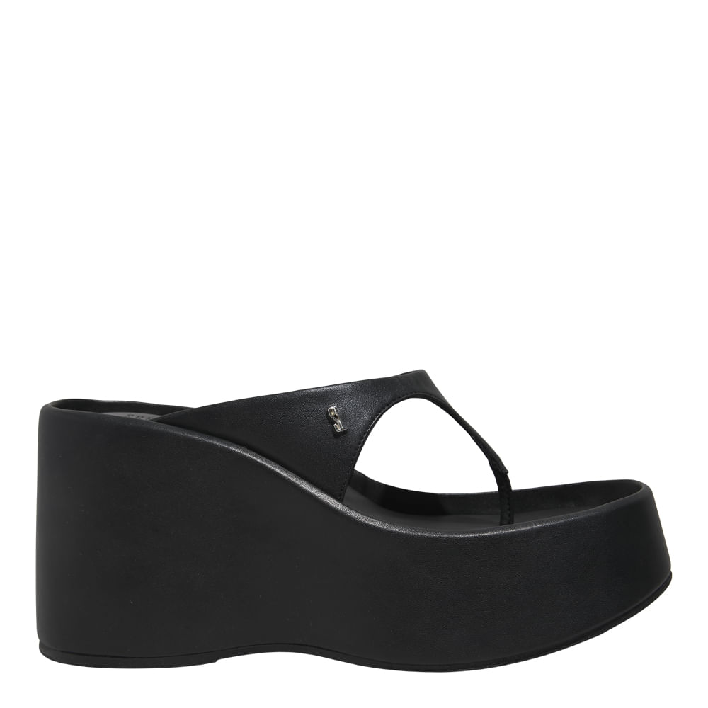 Tamanco Plataforma de Dedo Soft Mestiço Preto