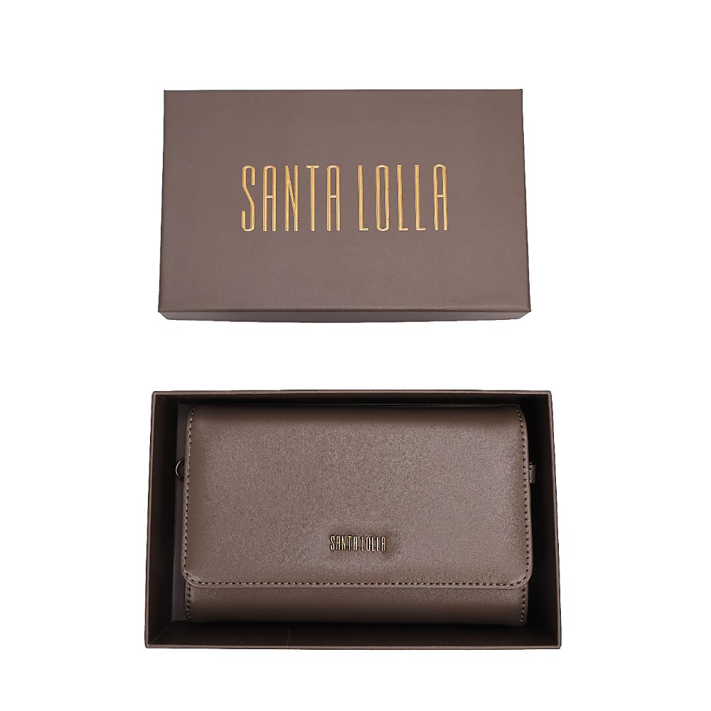 Bolsa Carteira Com Caixa Soft Cinza Steel Alça Transversal Corrente