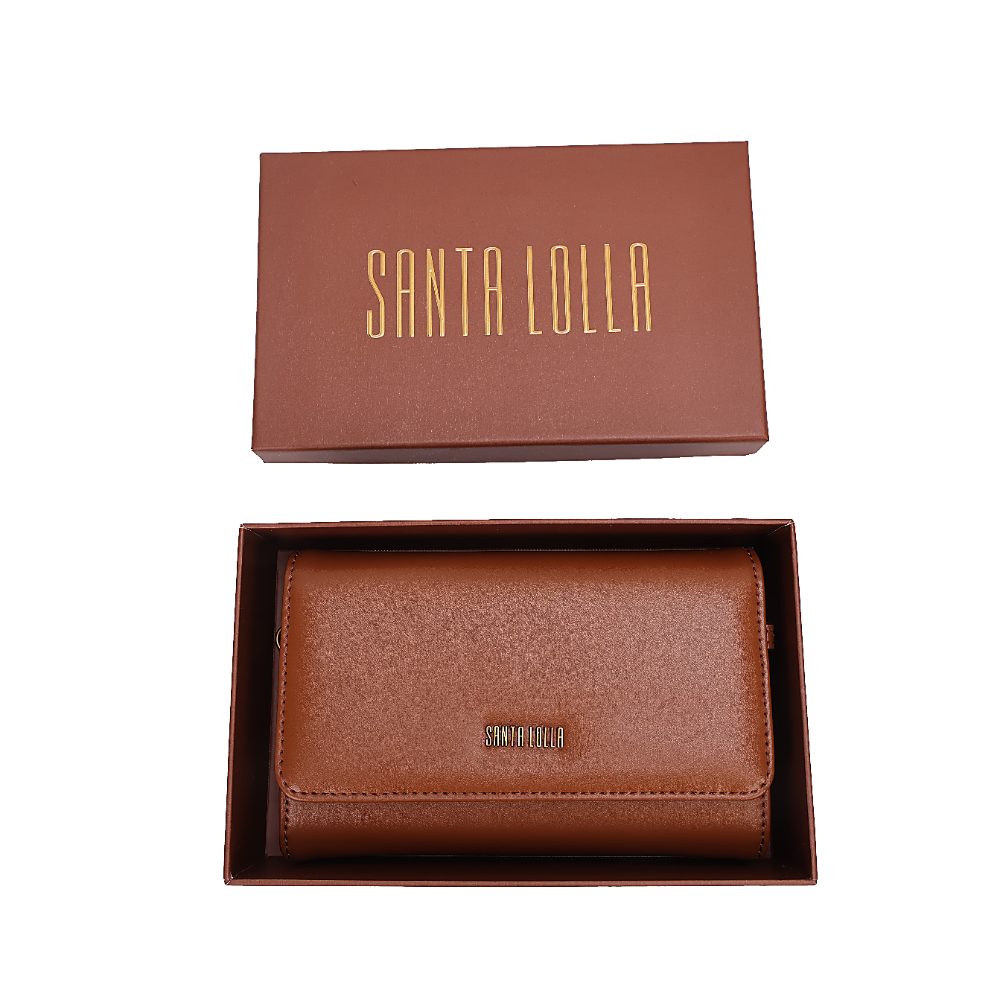 Bolsa Carteira Com Caixa Soft Marrom Safari Alça Transversal Corrente