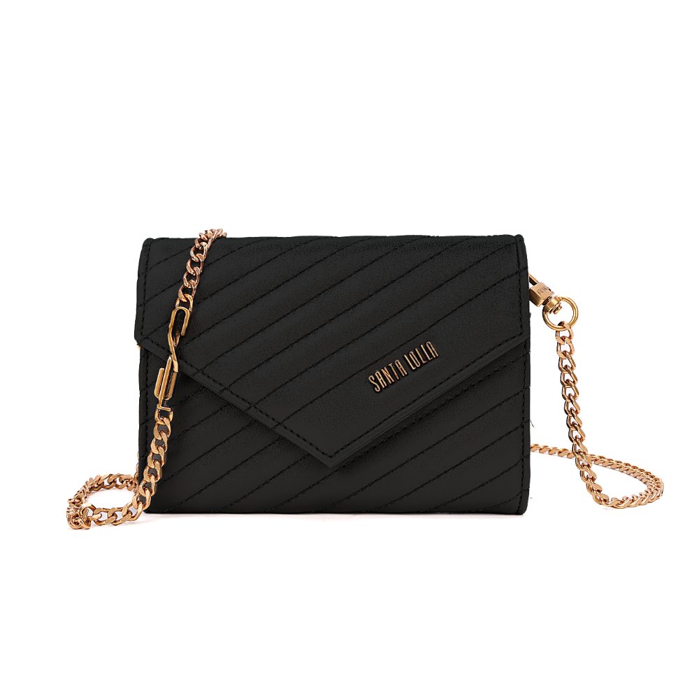 Bolsa Carteira Soft Preto Black Alça Transversal Corrente