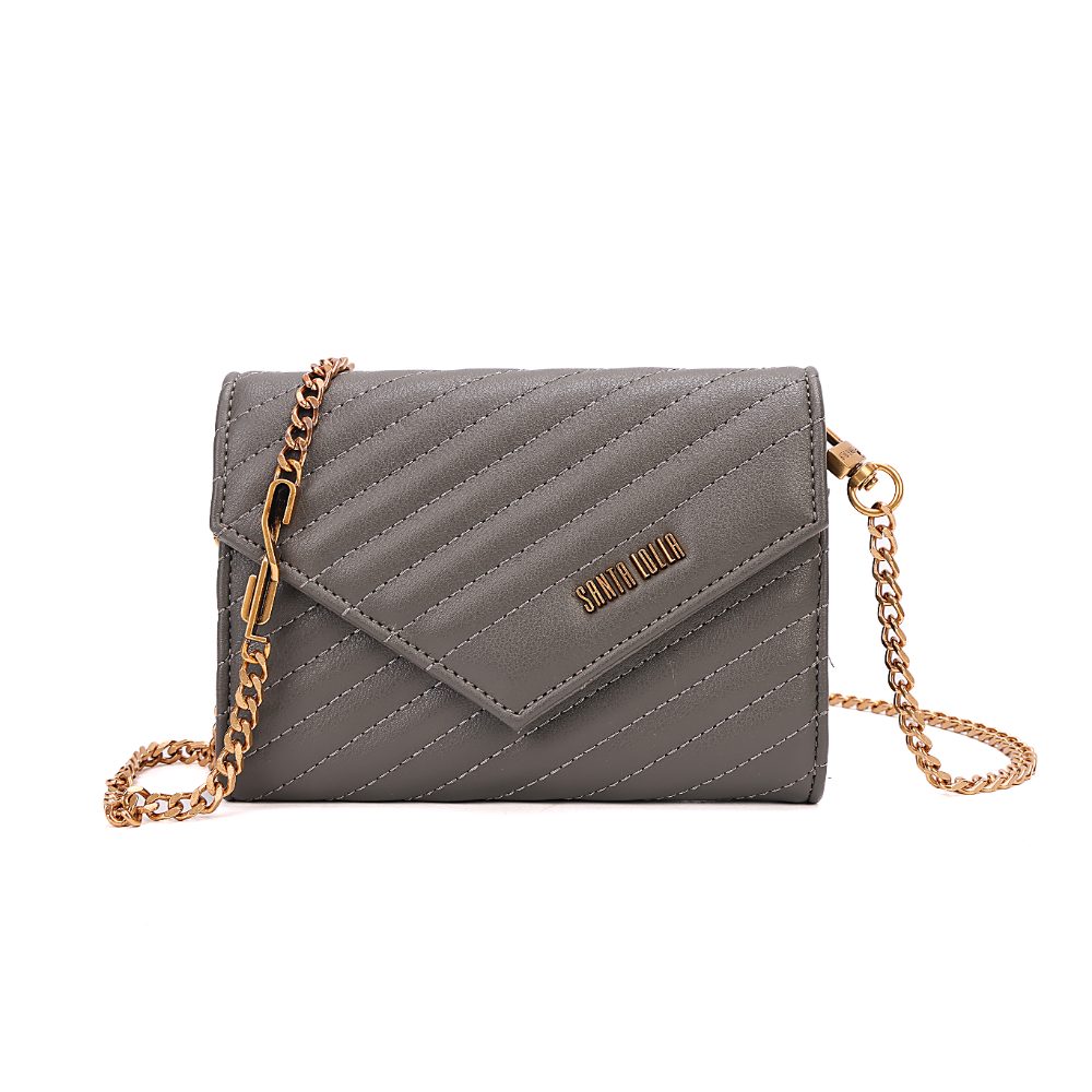 Bolsa Carteira Soft Cinza Steel Alça Transversal Corrente