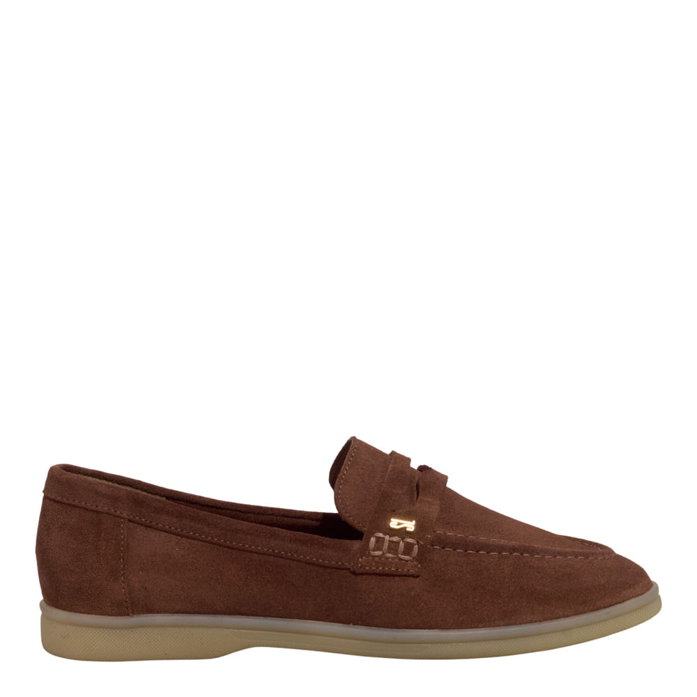 Mocassim Couro Camurça Marrom Safari