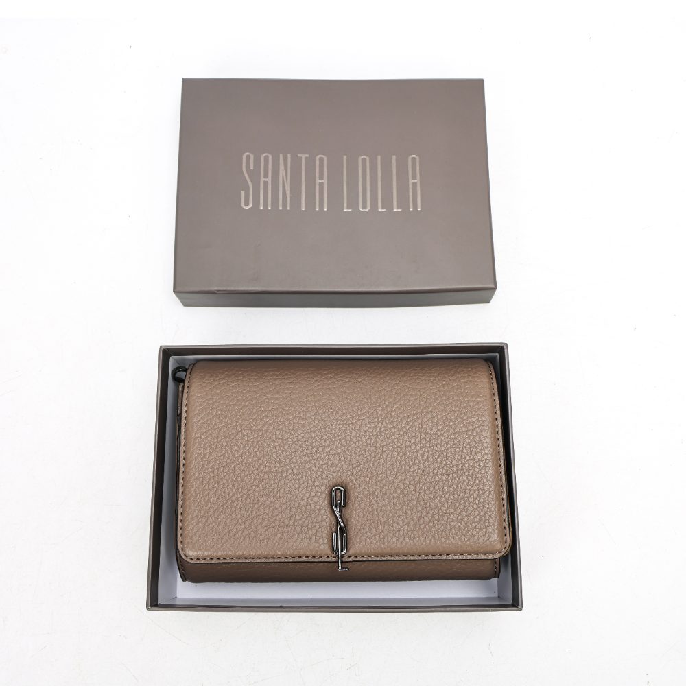 Bolsa Carteira Com Caixa Floater Cinza Stell Alça Transversal Corrente