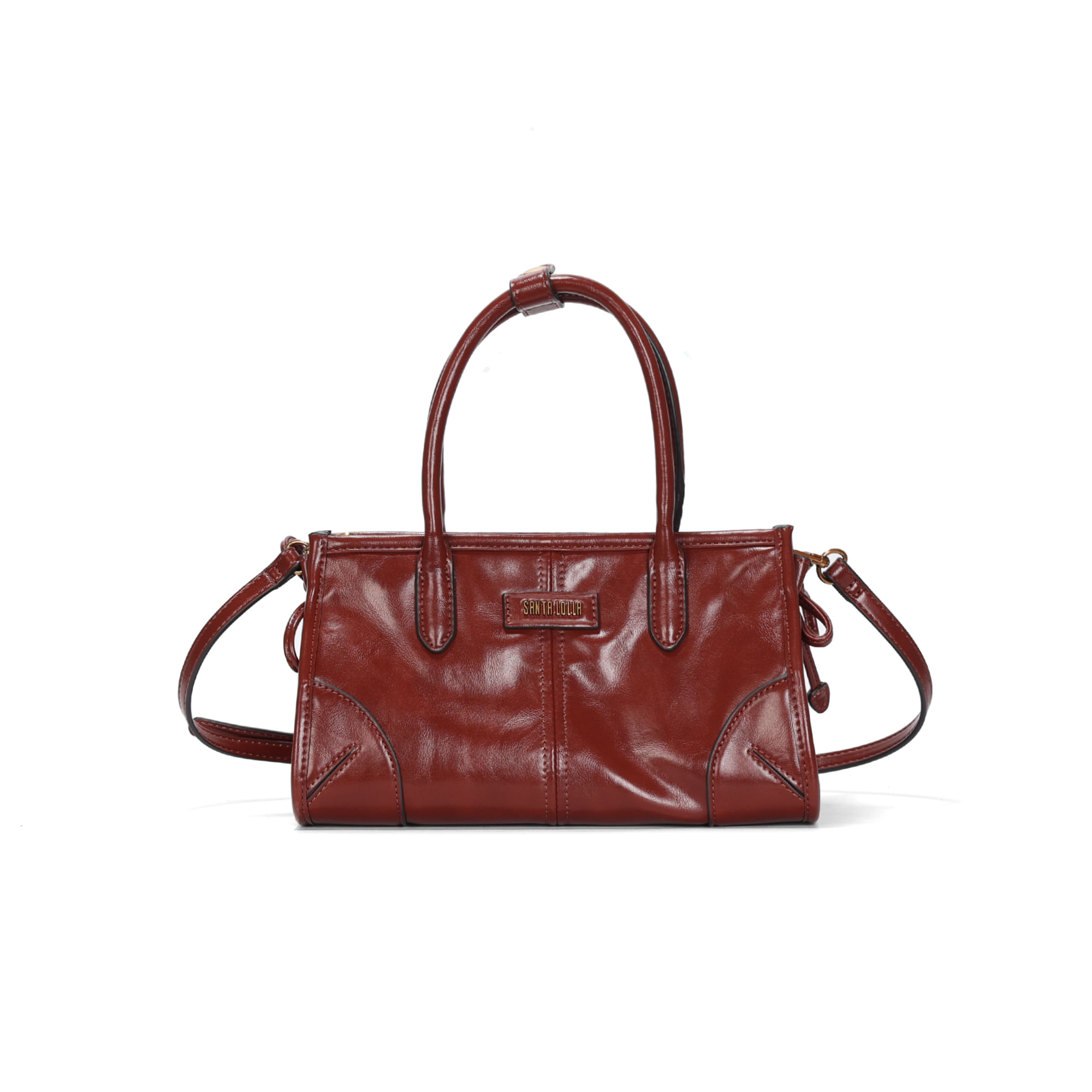 Bolsa Pequena Soft Marrom Terracota Alça Dupla
